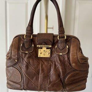 Juicy Couture Brown Satchel with Gold-Tone Lock
